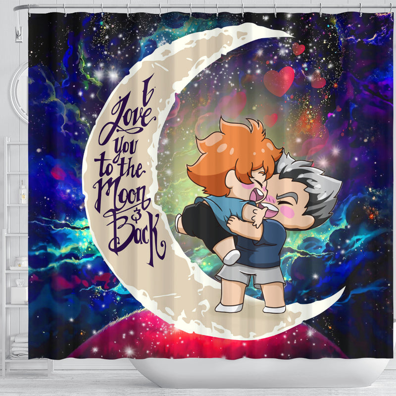 Bokuhina Love You To The Moon Galaxy Shower Curtain Nearkii