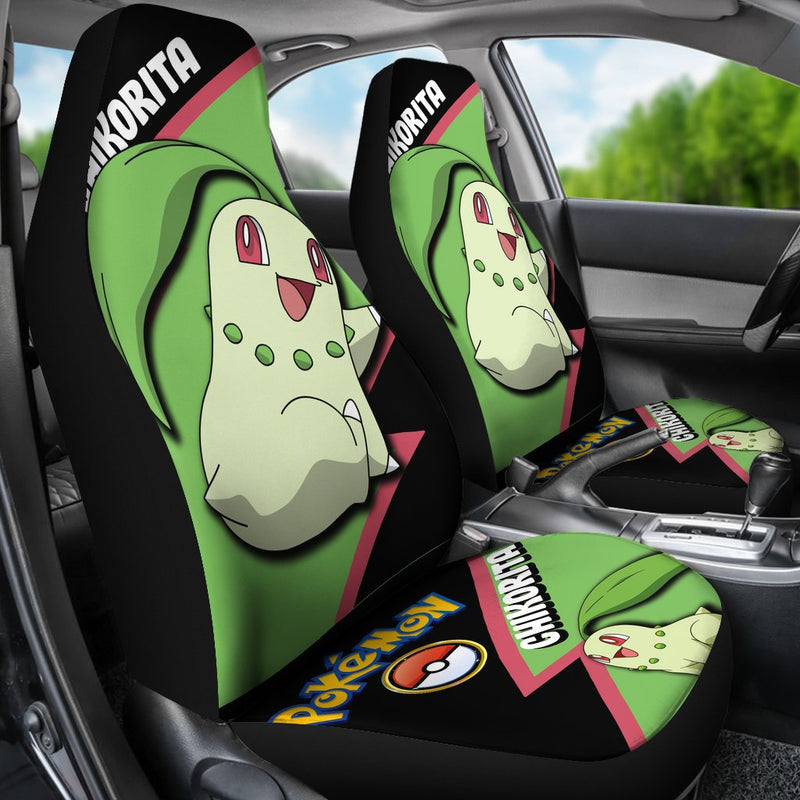 Chikorita Car Seat Covers Custom Anime Pokemon Car Accessories Nearkii