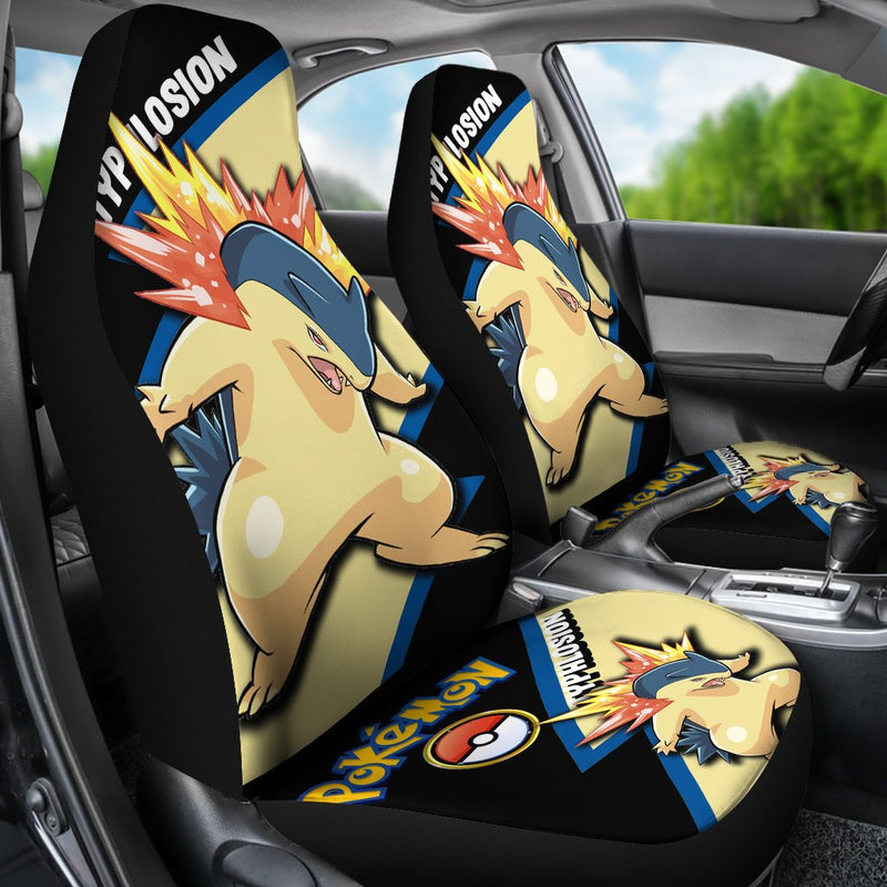 Typhlosion Car Seat Covers Custom Anime Pokemon Car Accessories Nearkii