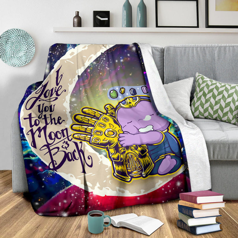 Cute Thanos Love You To The Moon Galaxy Premium Blanket Nearkii