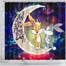 Bunny Couple Love You To The Moon Galaxy Shower Curtain Nearkii
