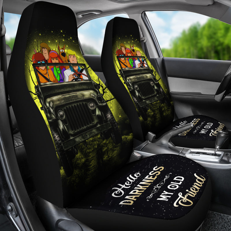 Scooby Doo Funny Drive Ride Jeep Moonlight Halloween Premium Custom Car Seat Covers Decor Protectors Nearkii