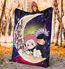 Jujutsu Kaisen Gojo Sakuna Chibi Anime Love You To The Moon Galaxy Premium Blanket Nearkii
