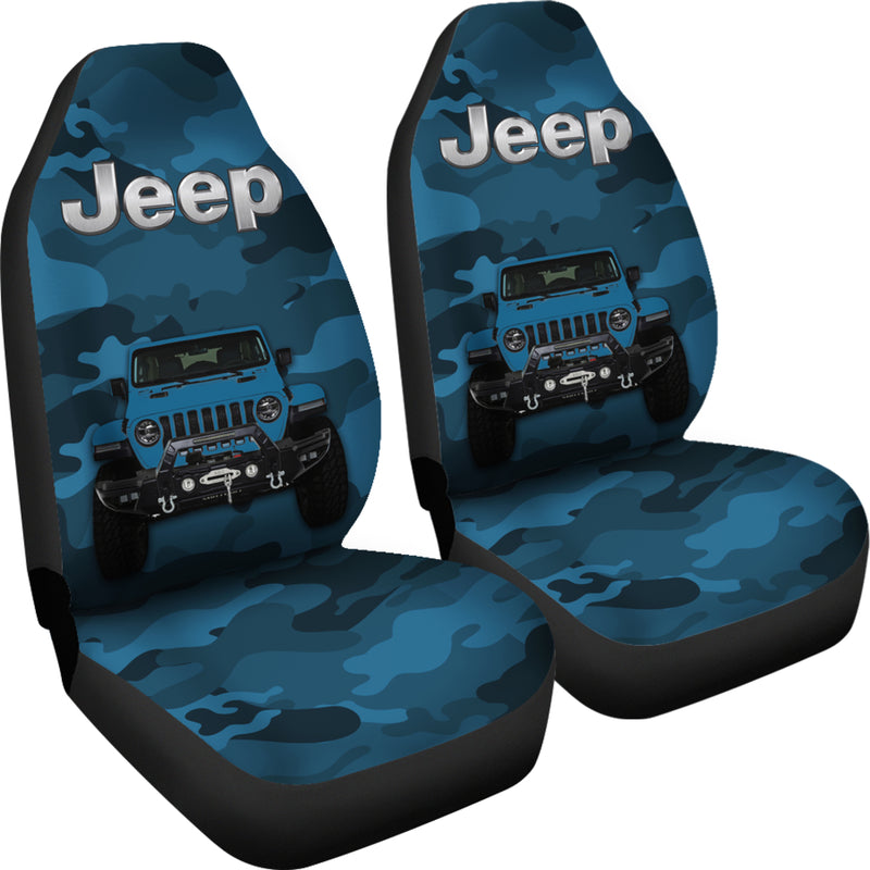 Blue Jeep Camouflage Premium Custom Car Seat Covers Decor Protectors Nearkii