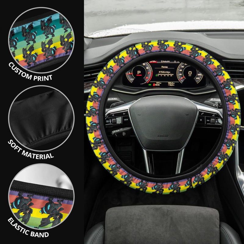 Zekrom Pokemon Anime Custom Car Steering Wheel Cover Nearkii