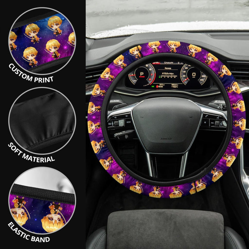 Agatsuma Zenitsu Demon Slayer Anime Premium Custom Car Steering Wheel Cover 1 Nearkii