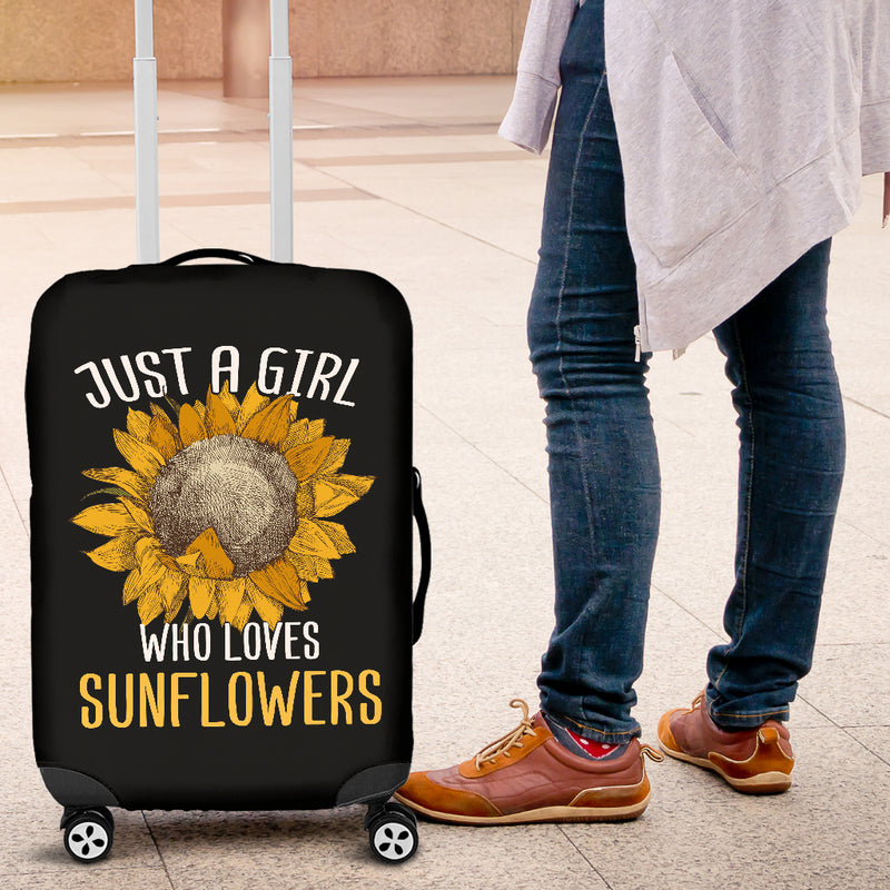 Sunflowers Just A Girl Who Loves Sunflowers Luggage Cover Suitcase Protector Suitcase Protector Nearkii