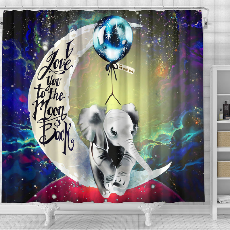 Elephant Love You To The Moon Galaxy Shower Curtain Nearkii