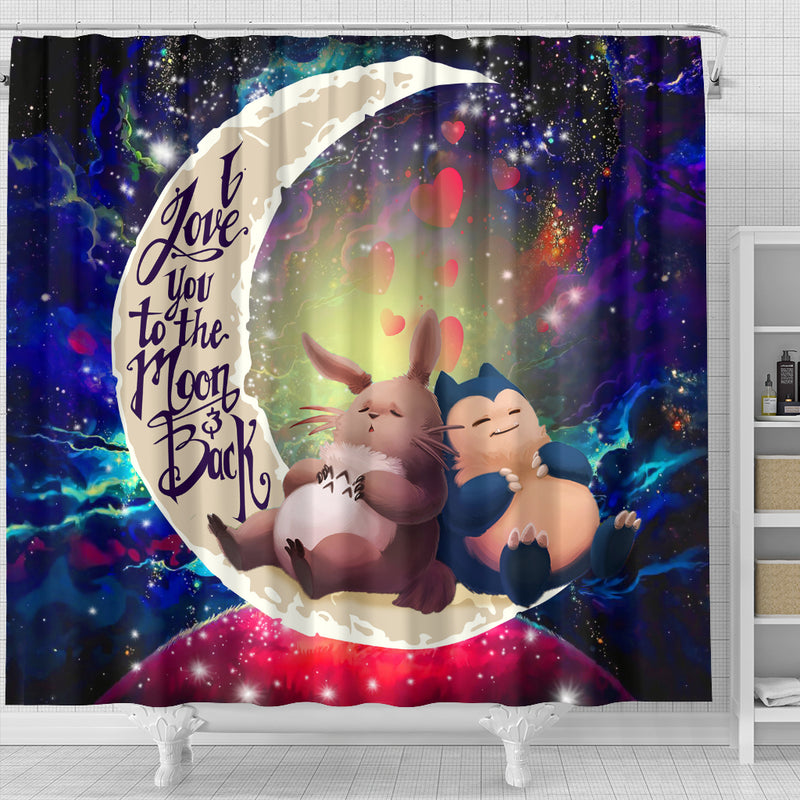 Totoro Ghibli Snorlax Pokemon Love You To The Moon Galaxy Shower Curtain Nearkii