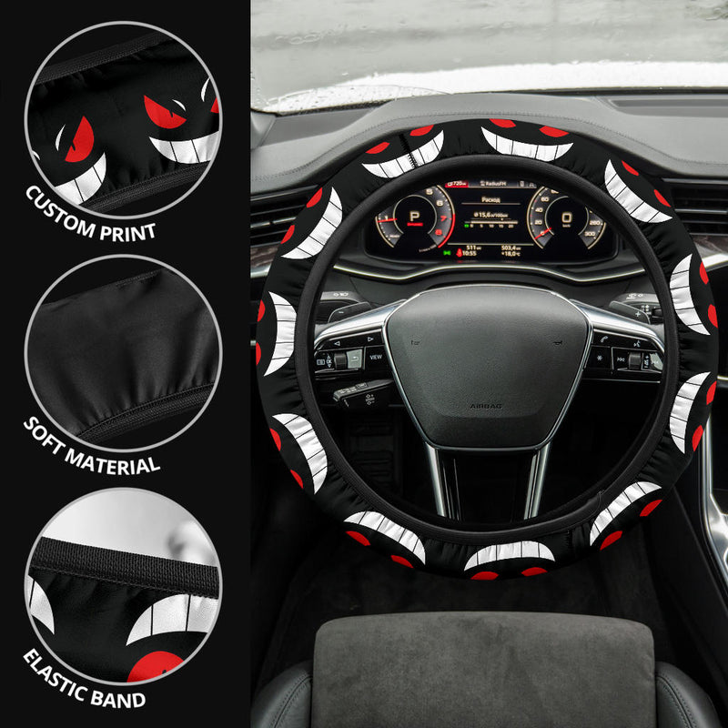 Pokemon Ghost Gengar Face Premium Custom Car Steering Wheel Cover Nearkii