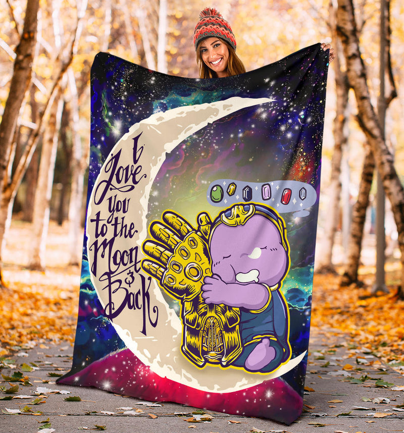 Cute Thanos Love You To The Moon Galaxy Premium Blanket Nearkii