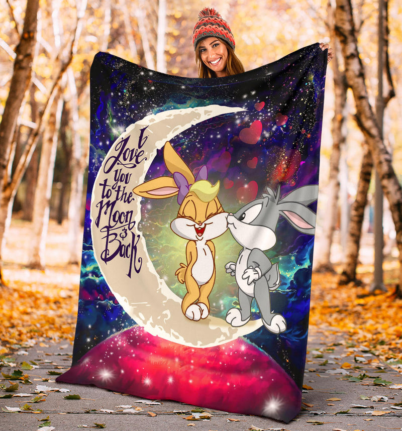 Bunny Couple Love You To The Moon Galaxy Blanket Nearkii