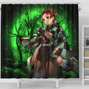 Tanjiro Anime Moonlight Shower Curtain Nearkii