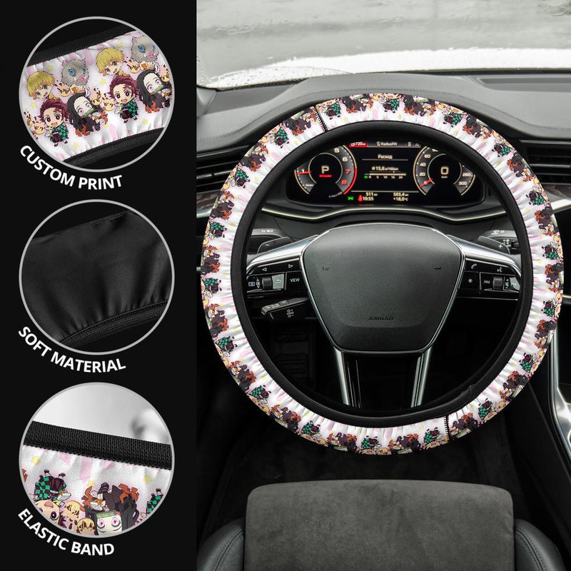 Chipi Demon Slayer Anime Car Steering Wheel Cover 3 Nearkii