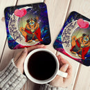 Beauty And The Beast Love You To The Moon Galaxy Square Coasters