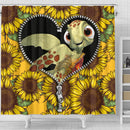 Turtle Sunflower Zipper Shower Curtain Nearkii