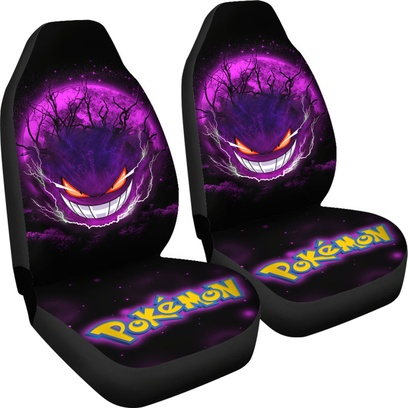 Gengar Pokemon Ghost Scary Moonlight Premium Custom Car Seat Covers Decor Protectors Nearkii