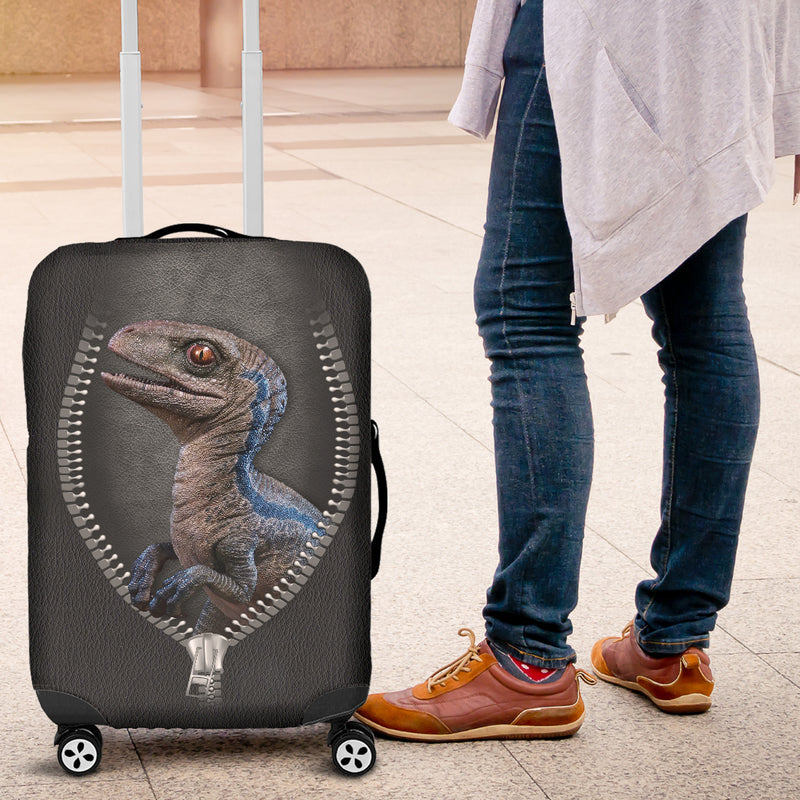 Cute Blue Velociraptor Jurassic World Dinousaur Luggage Cover Suitcase Protector Nearkii