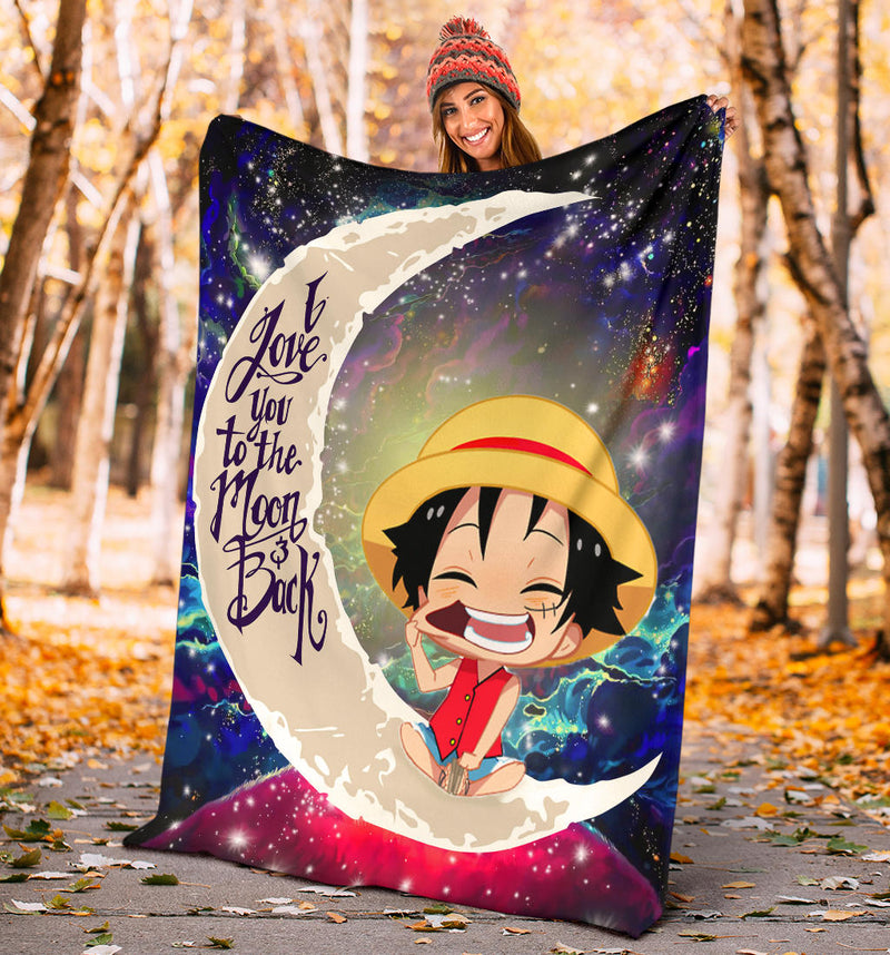 Luffy One Piece Love You To The Moon Galaxy Premium Blanket Nearkii