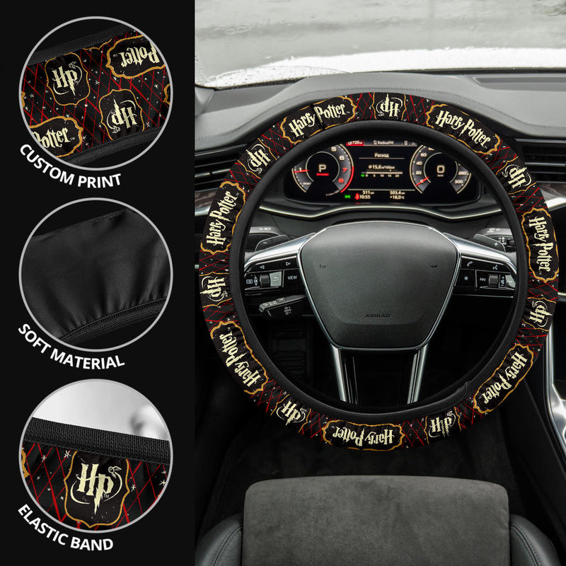 Harry Potter Farbic Red Yellow Pattern Premium Car Steering Wheel Cover Nearkii