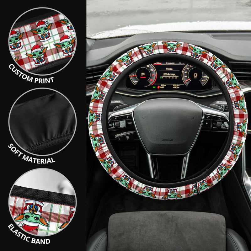 Baby Yoda Red Car Steering Wheel Cover Nearkii