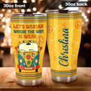 Best Hippie Van Personalized Yellow Tumbler Nearkii