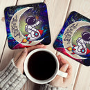 Astronaut Chibi Love You To The Moon Galaxy Square Coasters