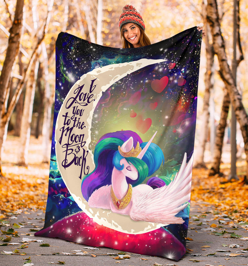 Beauty Unicorn Love You To The Moon Galaxy Blanket Nearkii