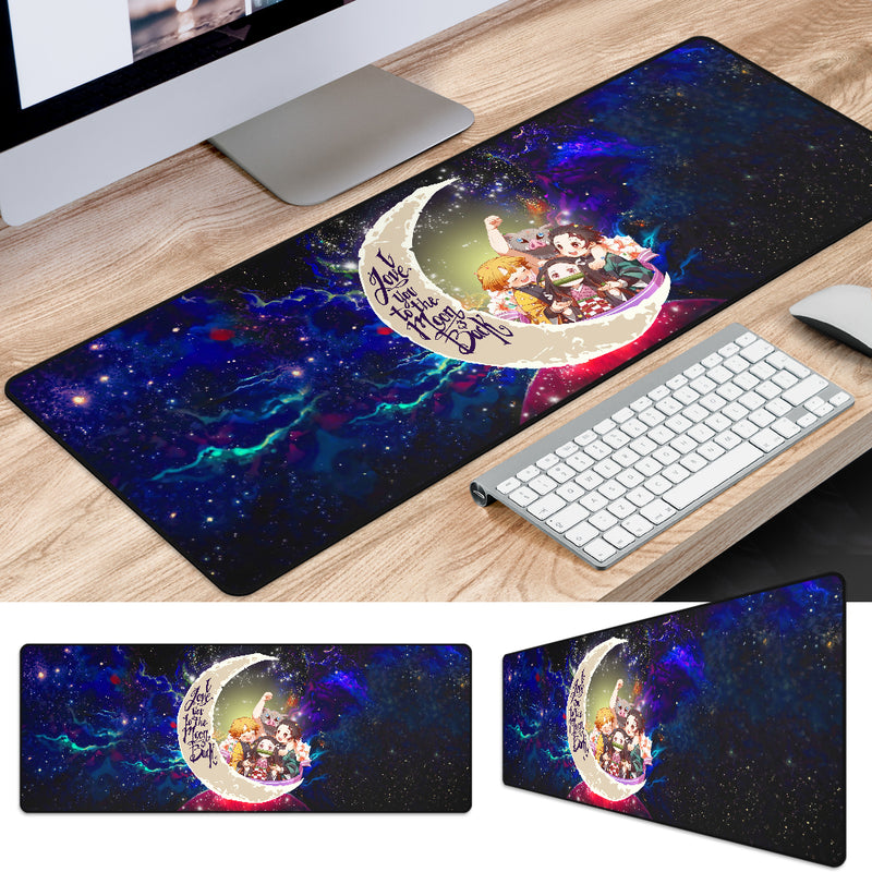 Demond Slayer Team Love You To The Moon Galaxy Mouse Mat Nearkii