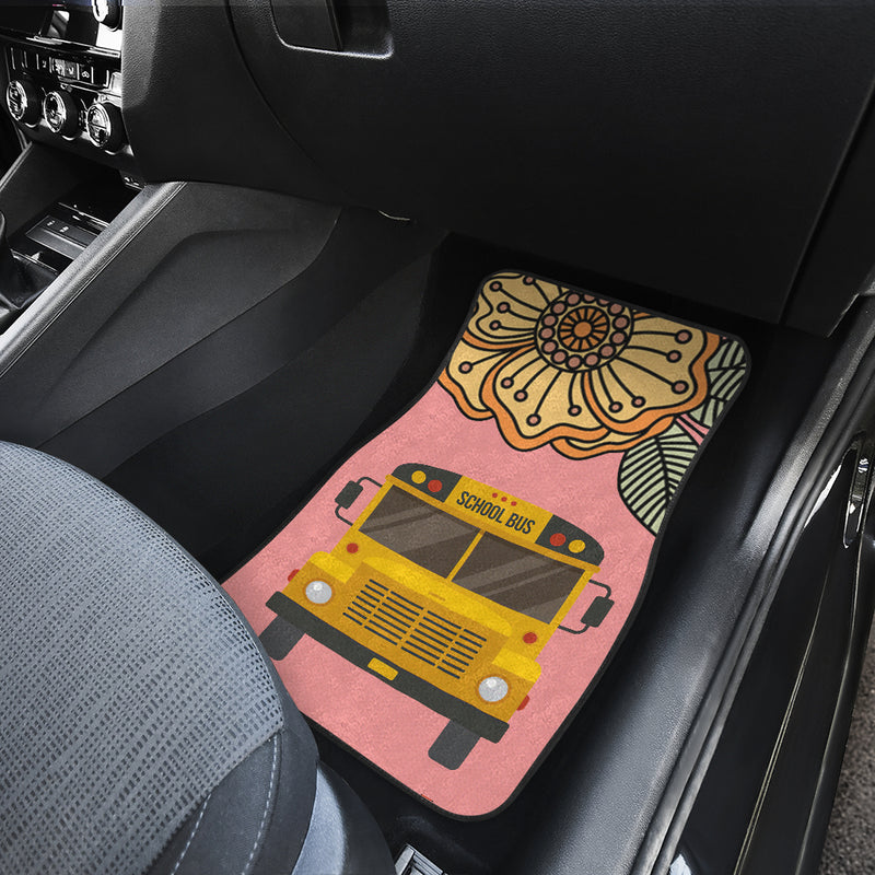 Floral School Bus Car Floor Mats Car Accessories Nearkii