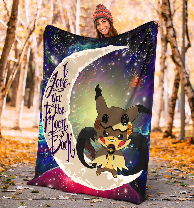 Pikachu Horro Love You To The Moon Galaxy 2 Premium Blanket Nearkii