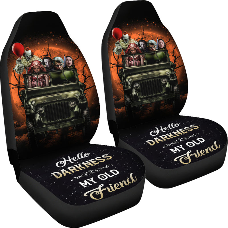 Pennywise Horror Movies Ride Jeep Halloween Moonlight Premium Custom Car Seat Covers Decor Protectors Nearkii