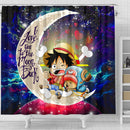Chibi Luffy And Chopper One Piece Anime Love You To The Moon Galaxy Shower Curtain Nearkii