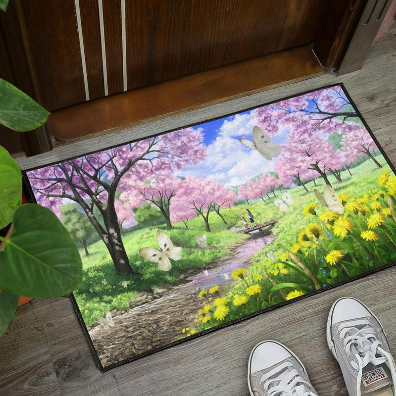 Anime Landscape Butterfly Doormat Nearkii