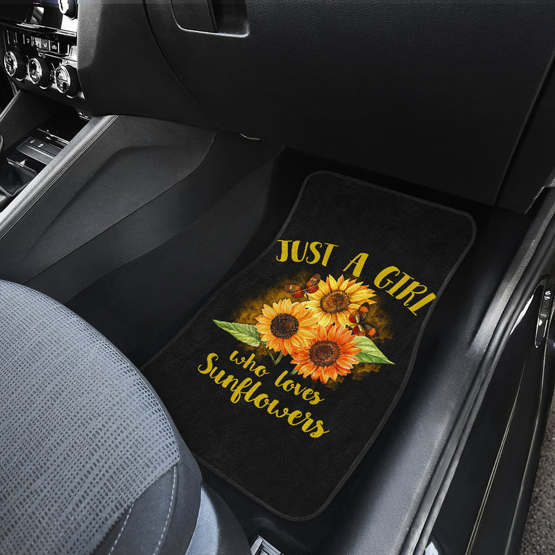 Sunflowers Just A Girl Who Loves Sunflowers Art Front And Back Car Mats (Set Of 4) Nearkii