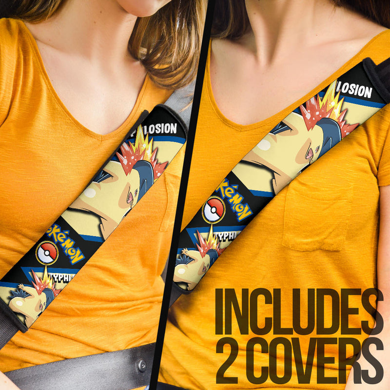 Typhlosion car seat belt covers Anime Pokemon Custom Car Accessories Nearkii