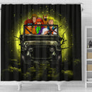 Scooby Doo Funny Drive Jeep Moonlight Halloween Shower Curtain Nearkii