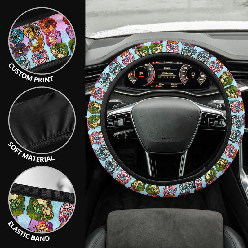 Every Eevee evolution Pokemon Car Steering Wheel Cover Nearkii