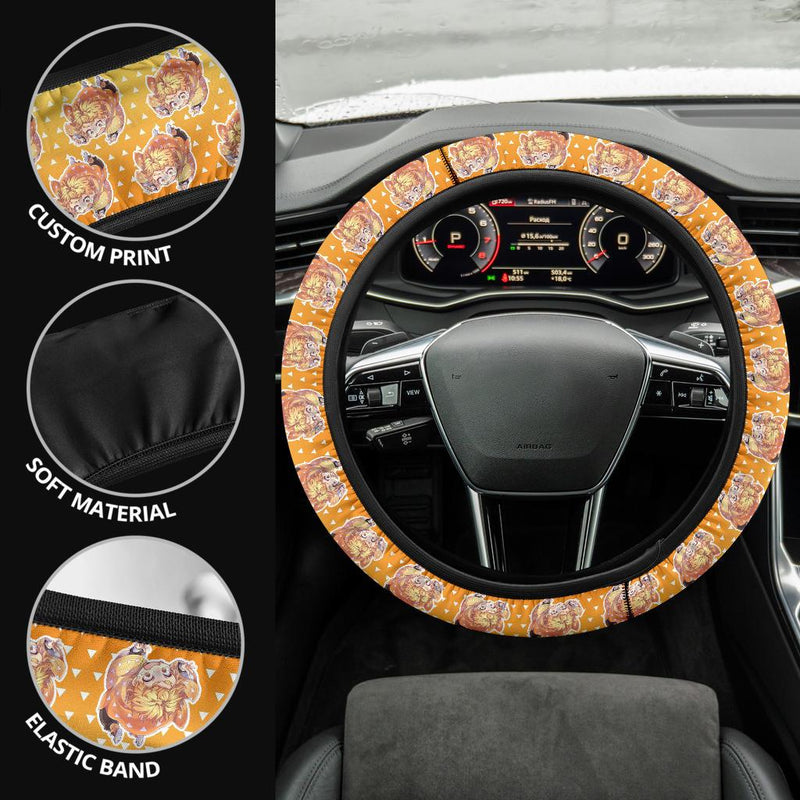 Agatsuma Zenitsu Demon Slayer Anime Car Steering Wheel Cover 3 Nearkii