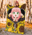 Anya Cute Spy X Family Sunflower Zipper Premium Blanket Nearkii