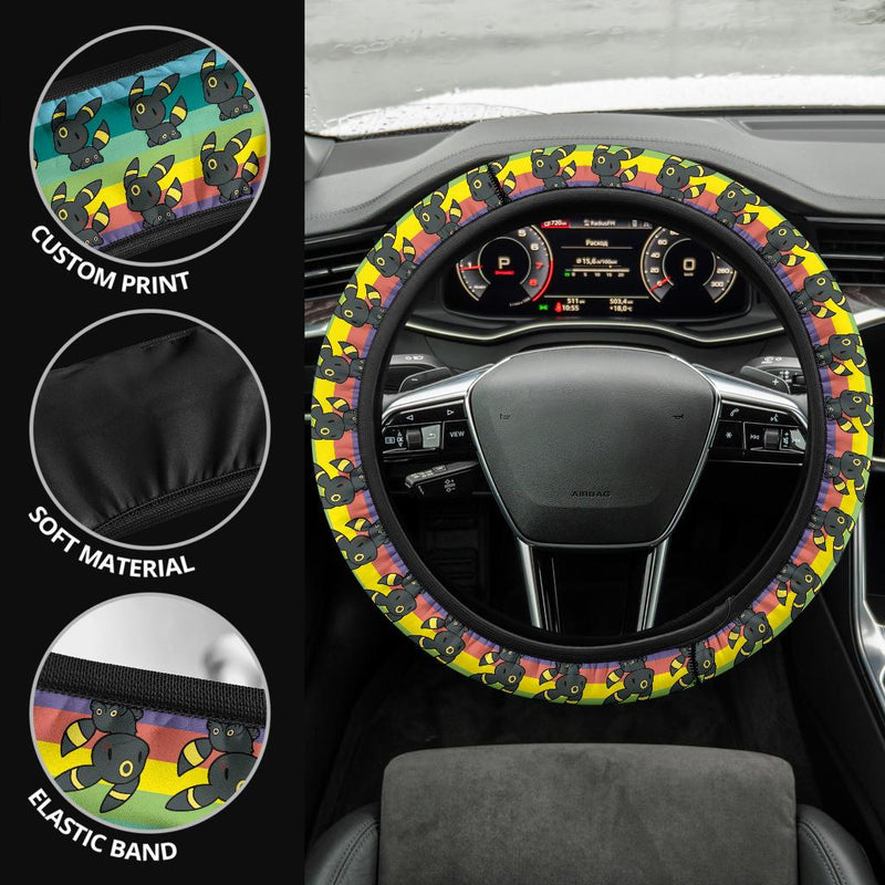 Umbreon Eevee Pokemon Anime Custom Car Steering Wheel Cover Nearkii