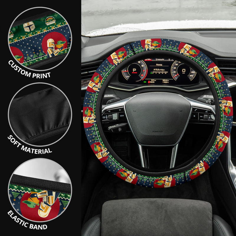 Baby Yoda Mandalorian Cute Premium Custom Car Steering Wheel Cover Nearkii