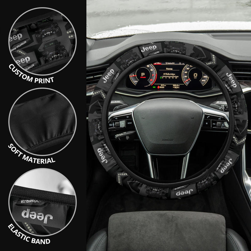 Black Jeep Car Steering Wheel Cover Nearkii
