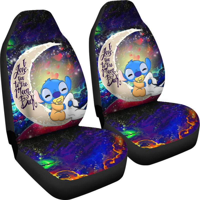 Cute Baby Stitch Sleep Love You To The Moon Galaxy Car Seat Covers Nearkii