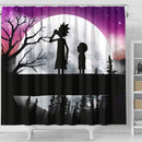 Rick And Morty Moon Night Shower Curtain Nearkii
