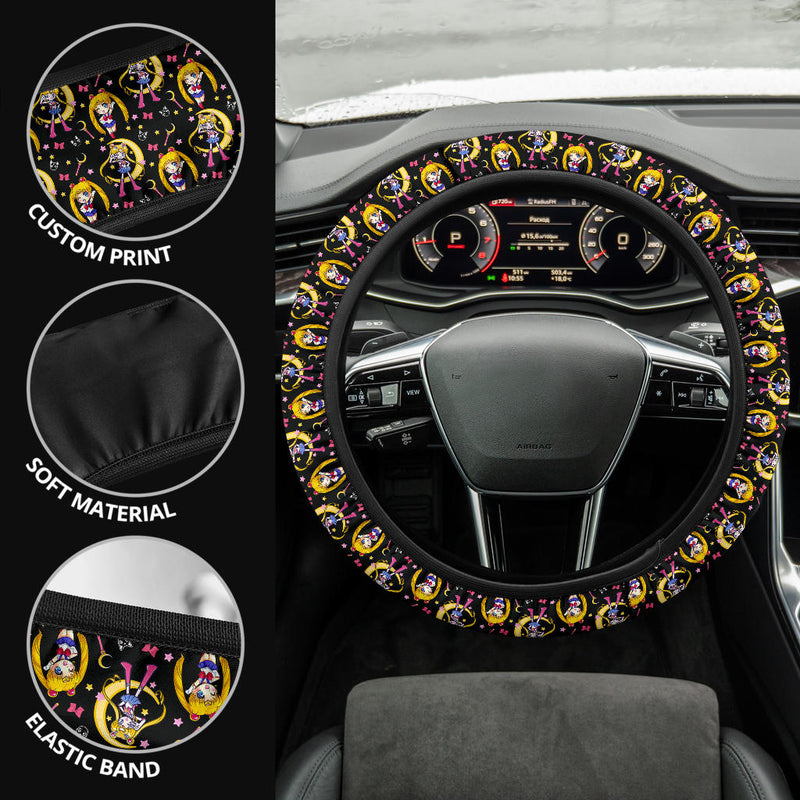 Sailor Moon Anime Christmas Premium Custom Car Steering Wheel Cover Nearkii