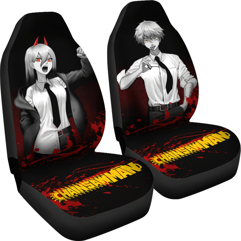 Chainsaw Man Denji X Power Premium Custom Car Seat Covers Decor Protectors Nearkii