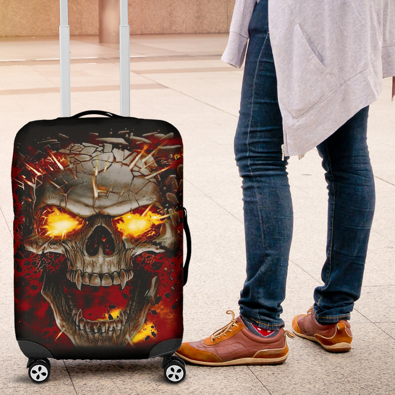 Fire Skull Luggage Cover Suitcase Protector Nearkii