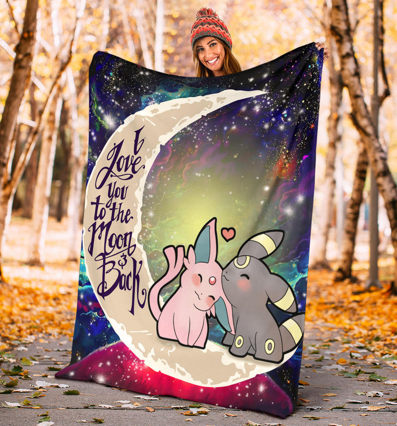 Pokemon Espeon Umbreon Love You To The Moon Galaxy Premium Blanket Nearkii