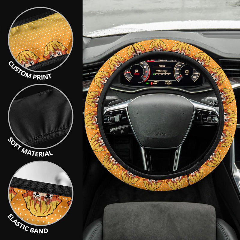 Agatsuma Zenitsu Demon Slayer Anime Car Steering Wheel Cover 8 Nearkii